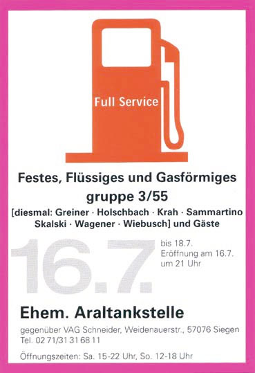 Gruppe 3/55 Kunstsommer 2004 Festes, Flüssigen und Gasförmiges
